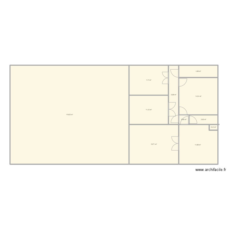 Tulipes4. Plan de 11 pièces et 206 m2