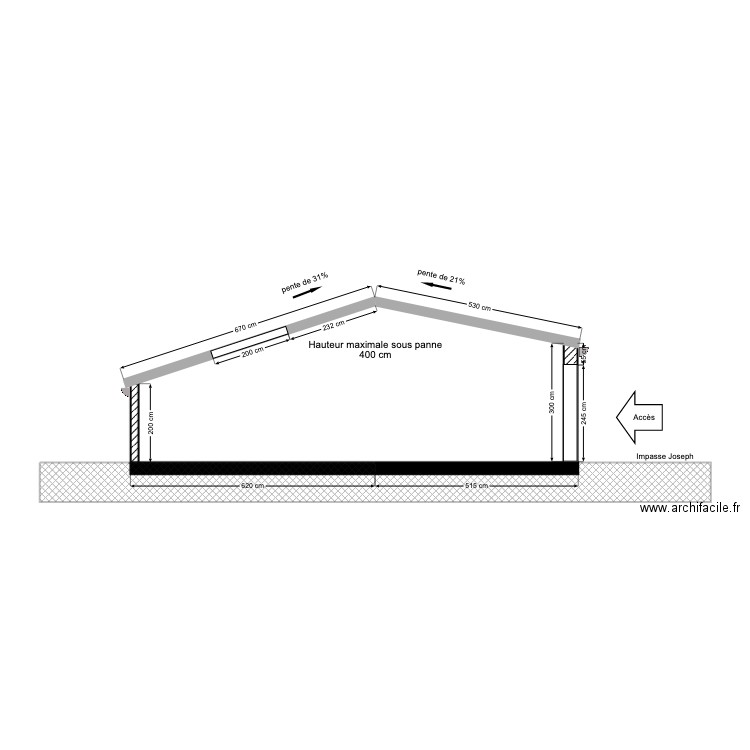 Plan de coupe initial. Plan de 0 pièce et 0 m2