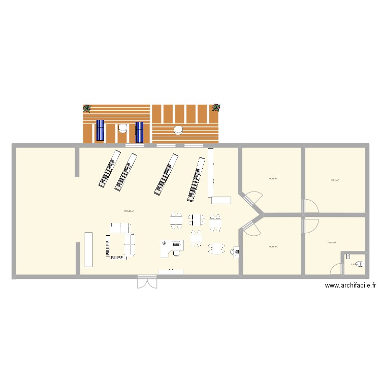 cdi. Plan de 6 pièces et 228 m2