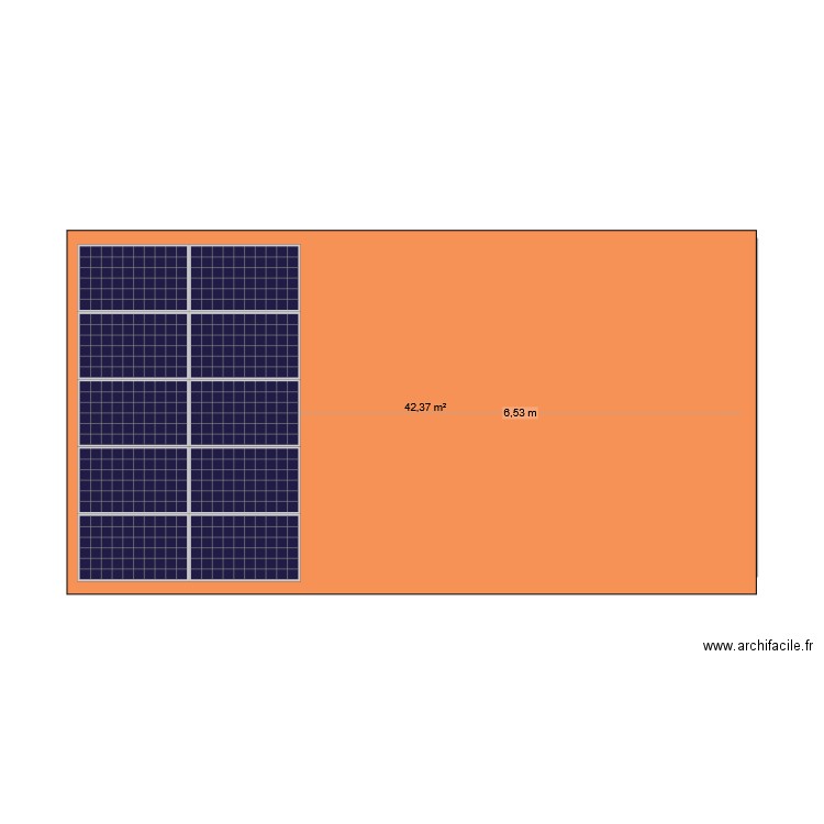 plan de masse positionnement panneaux solaires. Plan de 1 pièce et 42 m2