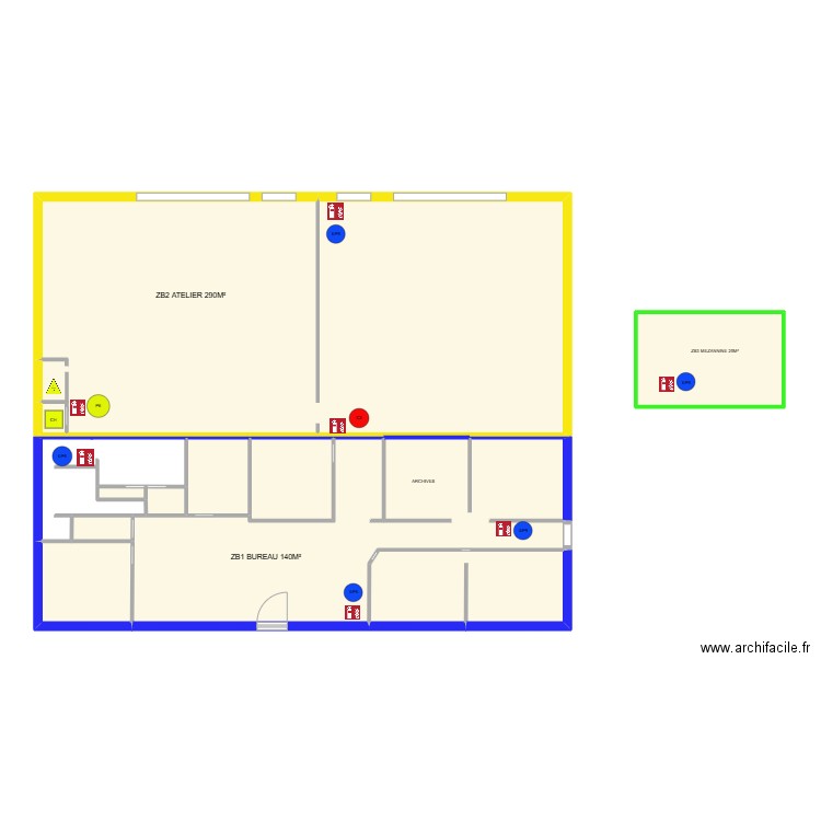 ACEMI. Plan de 9 pièces et 155 m2