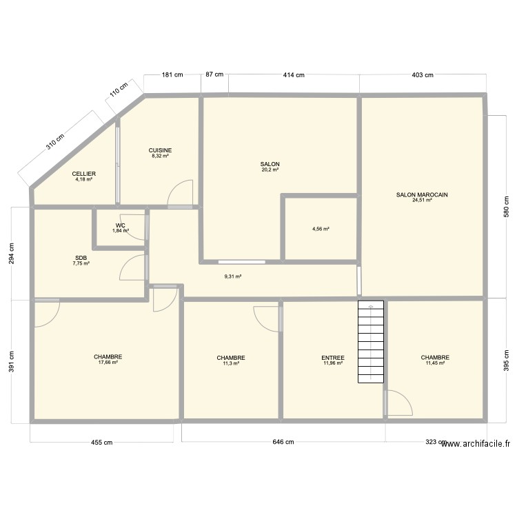 TEST 2. Plan de 12 pièces et 133 m2