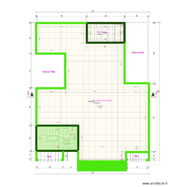 chez papis Terasse. Plan de 2 pièces et 149 m2