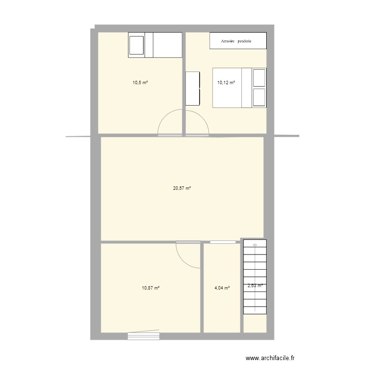 emilie 3. Plan de 6 pièces et 59 m2