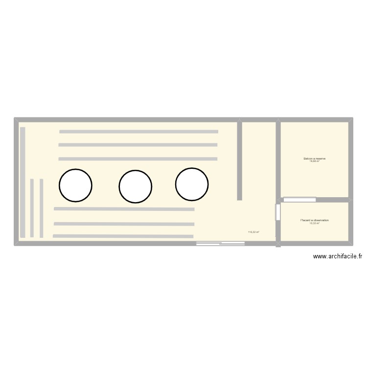 comme. Plan de 3 pièces et 147 m2