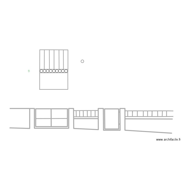 portail. Plan de 3 pièces et 9 m2