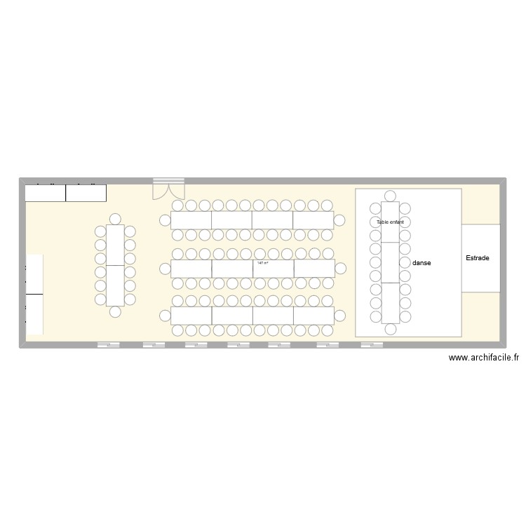 Plan de table 1. Plan de 1 pièce et 147 m2