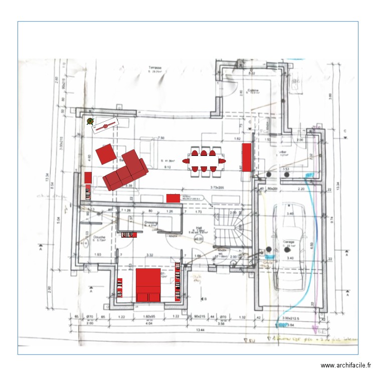 nouv maison rdc. Plan de 0 pièce et 0 m2