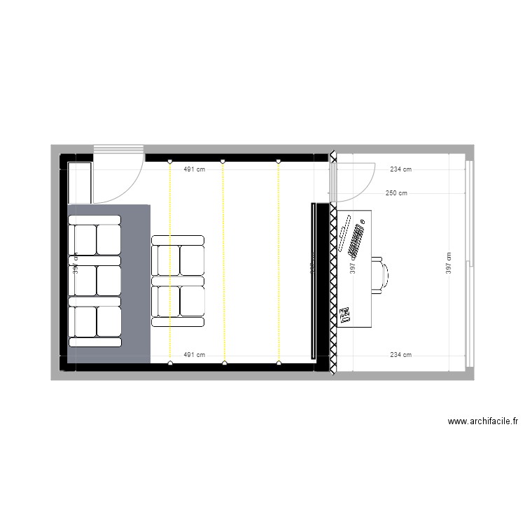 Matala cinema project 3. Plan de 2 pièces et 29 m2