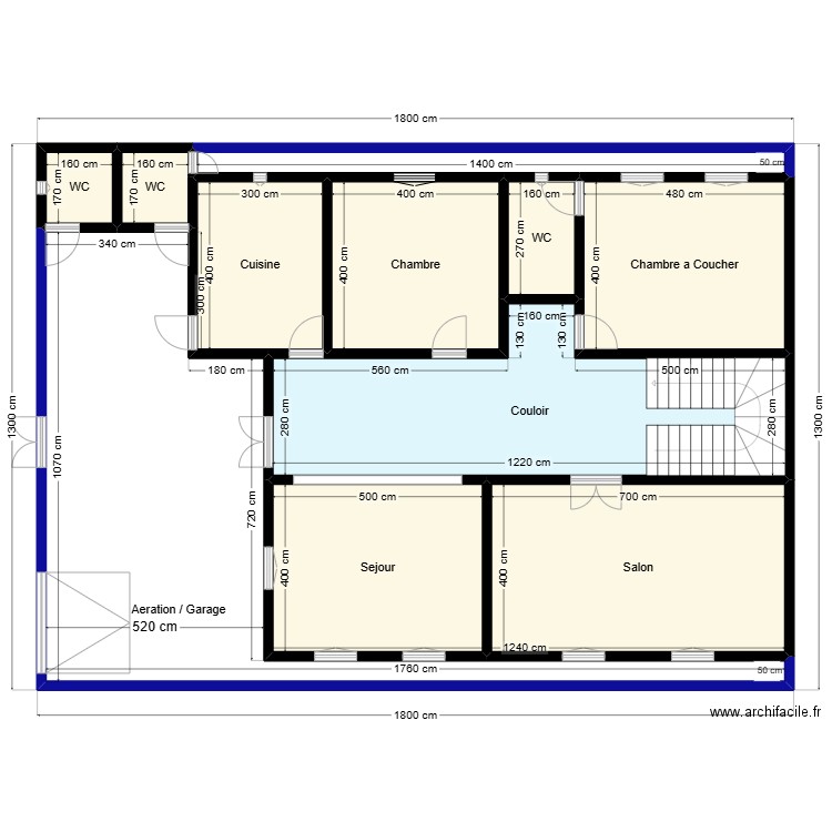 Terrain 18mx13m Client 26 92 94 12. Plan de 11 pièces et 205 m2