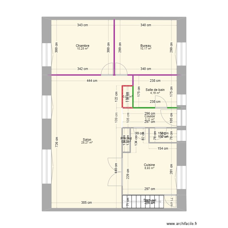 Maison_v1. Plan de 10 pièces et 69 m2