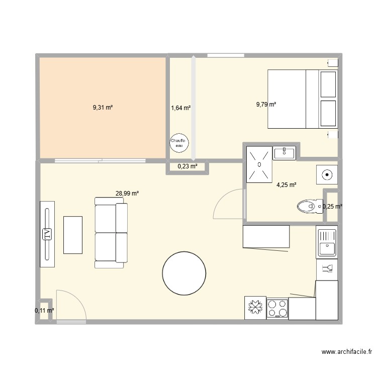 T2 DURANNE 2 PAT. Plan de 8 pièces et 55 m2