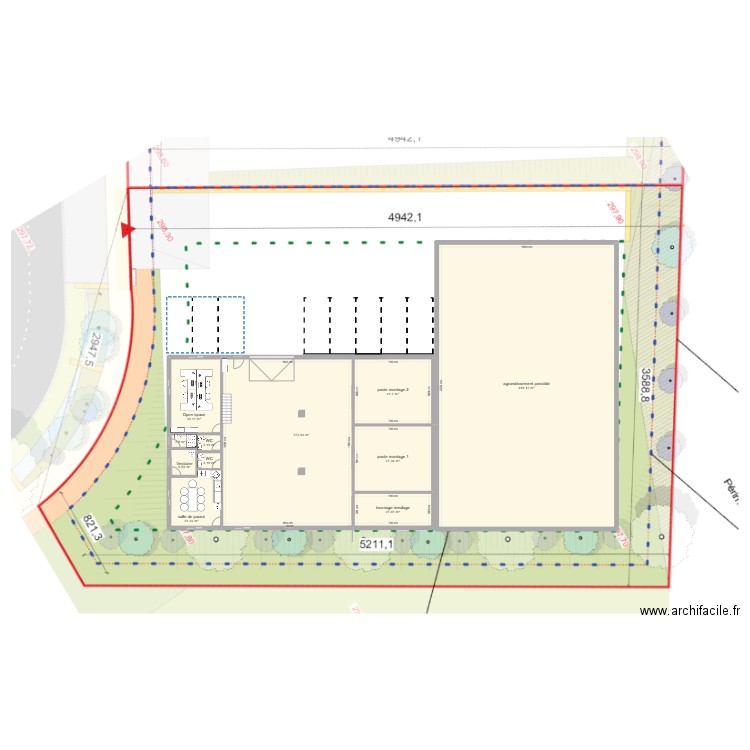 projet 3. Plan de 17 pièces et 811 m2