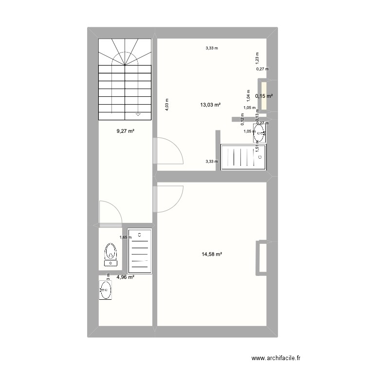 St Gilles chee woo ELEC - Combles 4ieme. Plan de 5 pièces et 42 m2