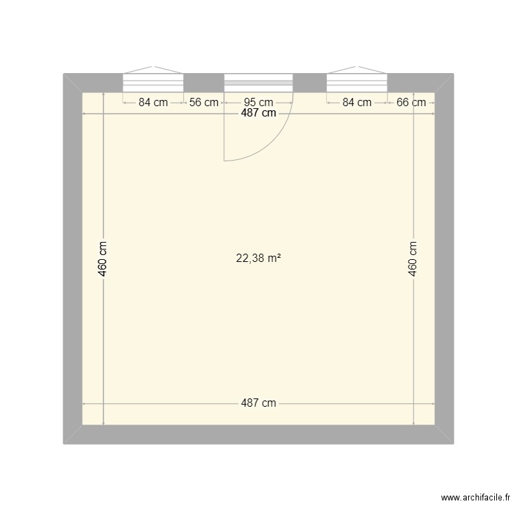 Sous-sol. Plan de 1 pièce et 22 m2