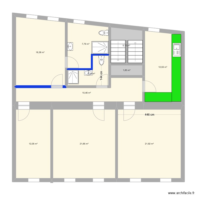 SAVE CE6 PROJET 1er ETAGE . Plan de 10 pièces et 114 m2