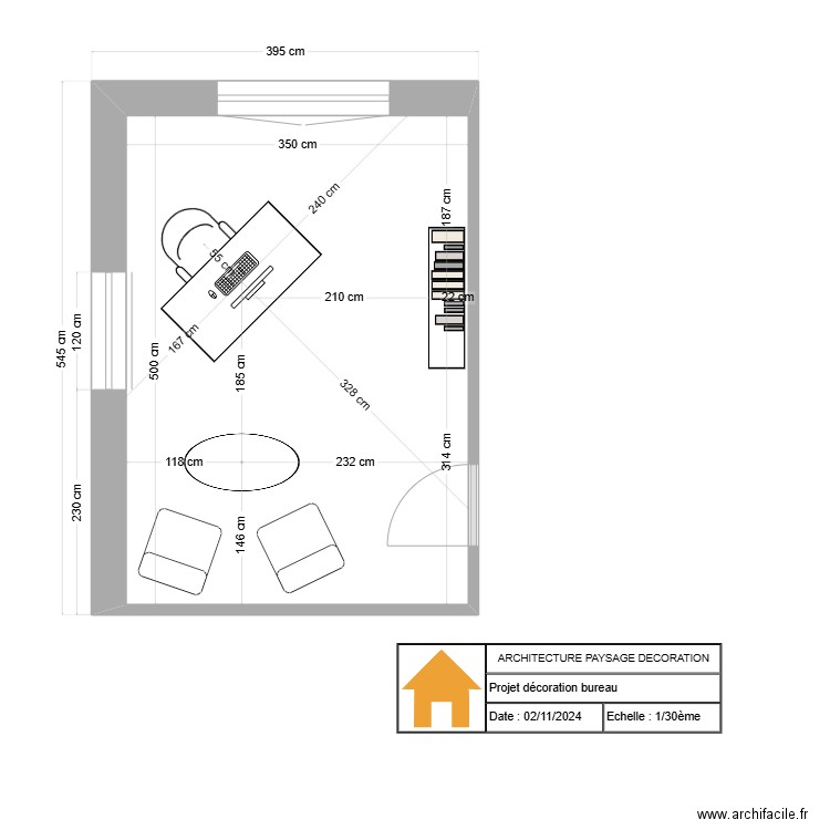 EDAA EVAL 4. Plan de 1 pièce et 18 m2