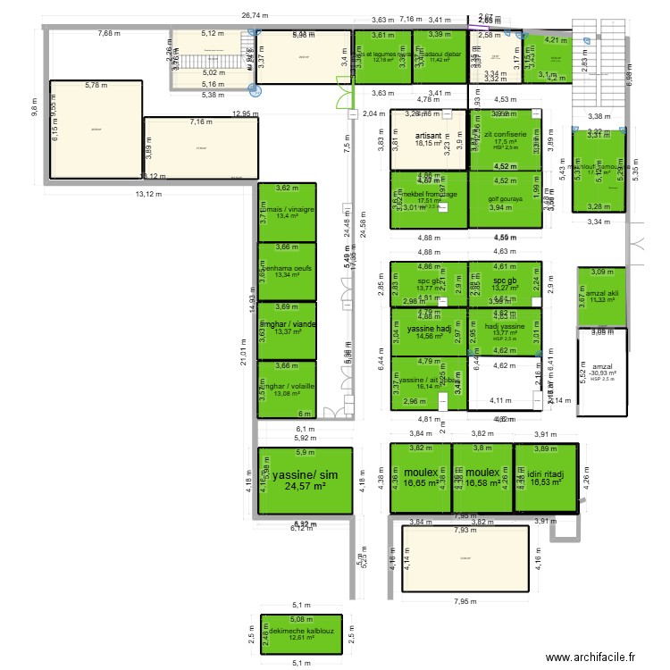 plan souk. Plan de 31 pièces et 745 m2