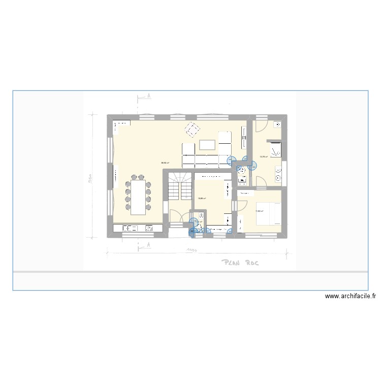 Plan v2. Plan de 5 pièces et 106 m2