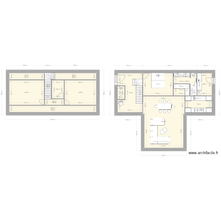 Plan 1. Plan de 16 pièces et 147 m2