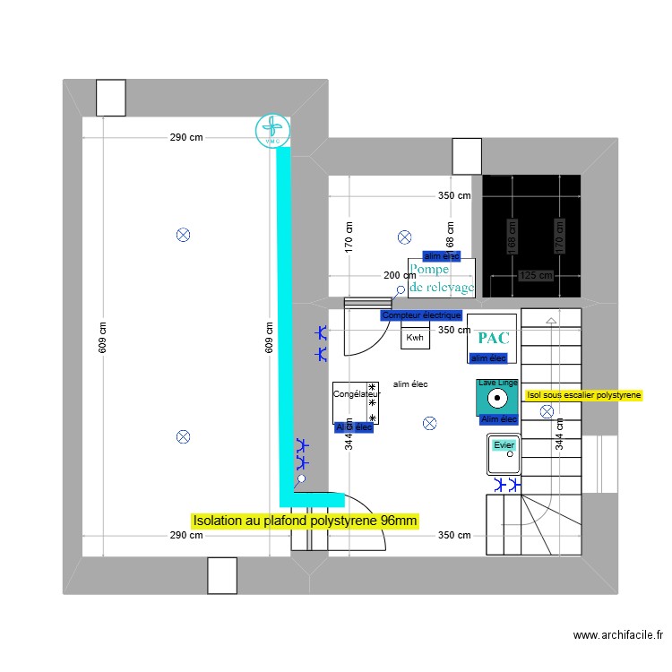 MAISON J+J CAVE. Plan de 3 pièces et 35 m2