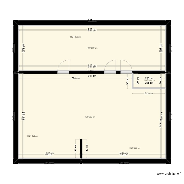 Plan 2 . Plan de 7 pièces et 78 m2