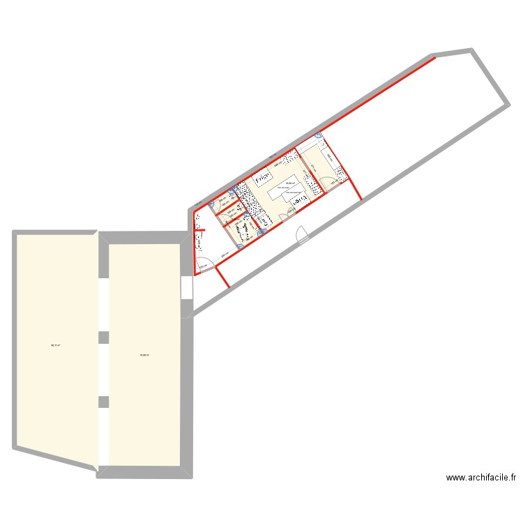 chapelle. Plan de 4 pièces et 188 m2