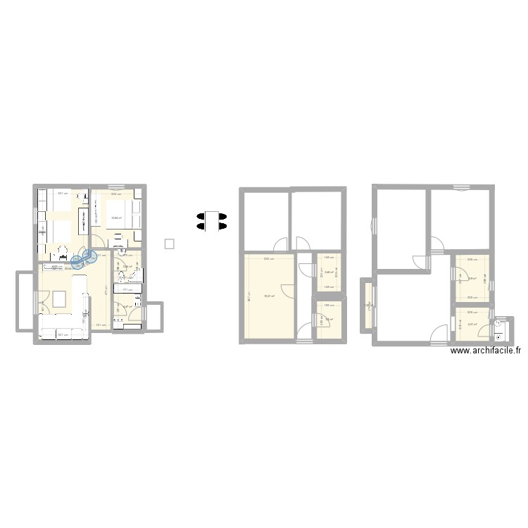 mus2W. Plan de 10 pièces et 85 m2