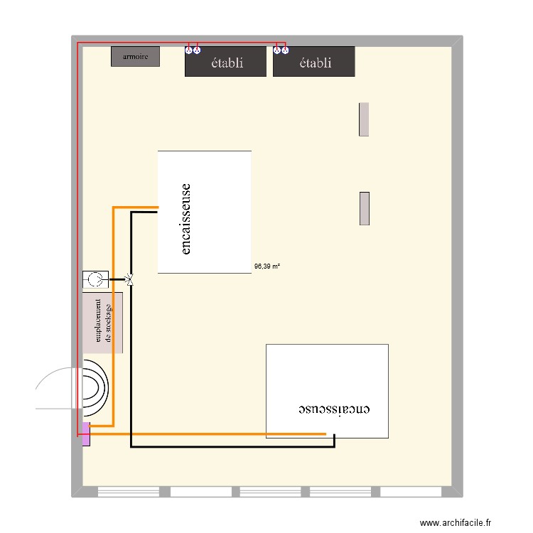 salle 017. Plan de 1 pièce et 96 m2