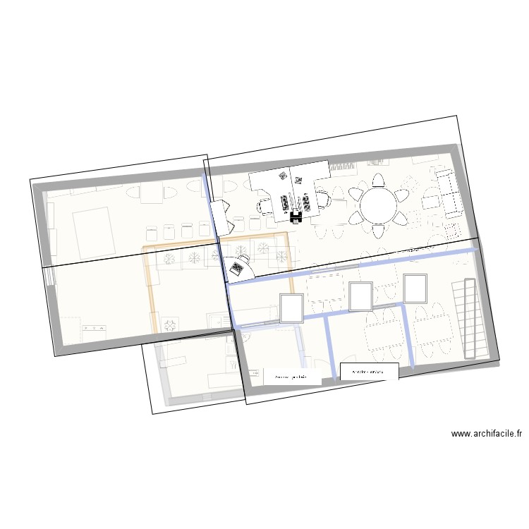 PLAN MEUBLE AVEC ETAGE. Plan de 6 pièces et 353 m2