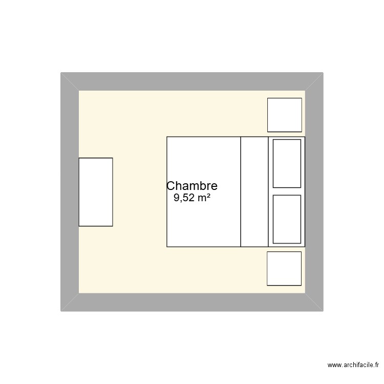 Ch RDC. Plan de 1 pièce et 10 m2