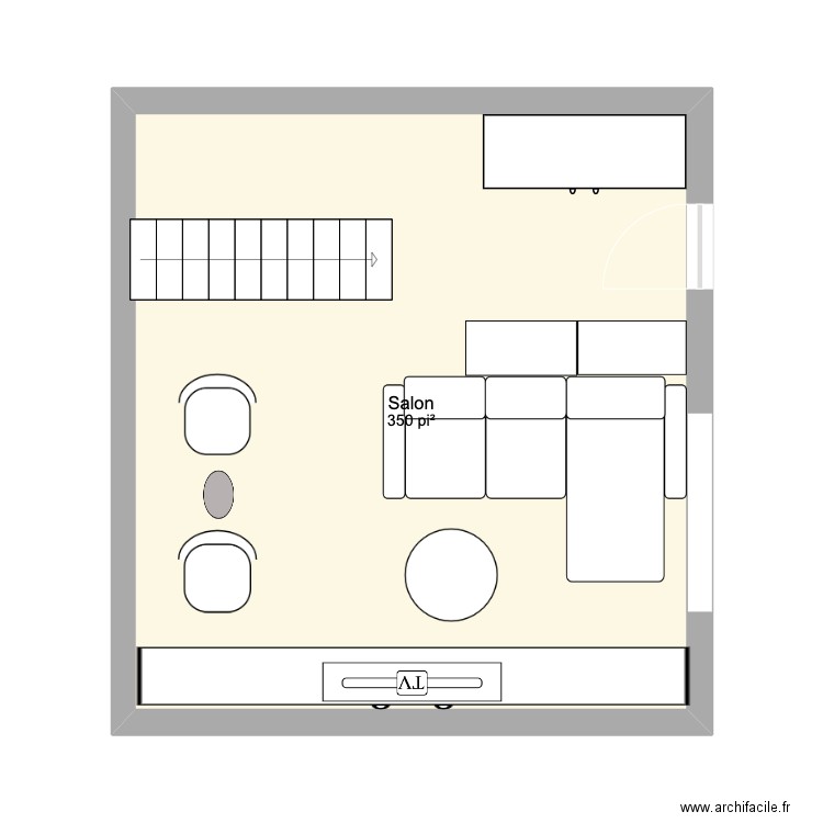 salon 1. Plan de 1 pièce et 32 m2