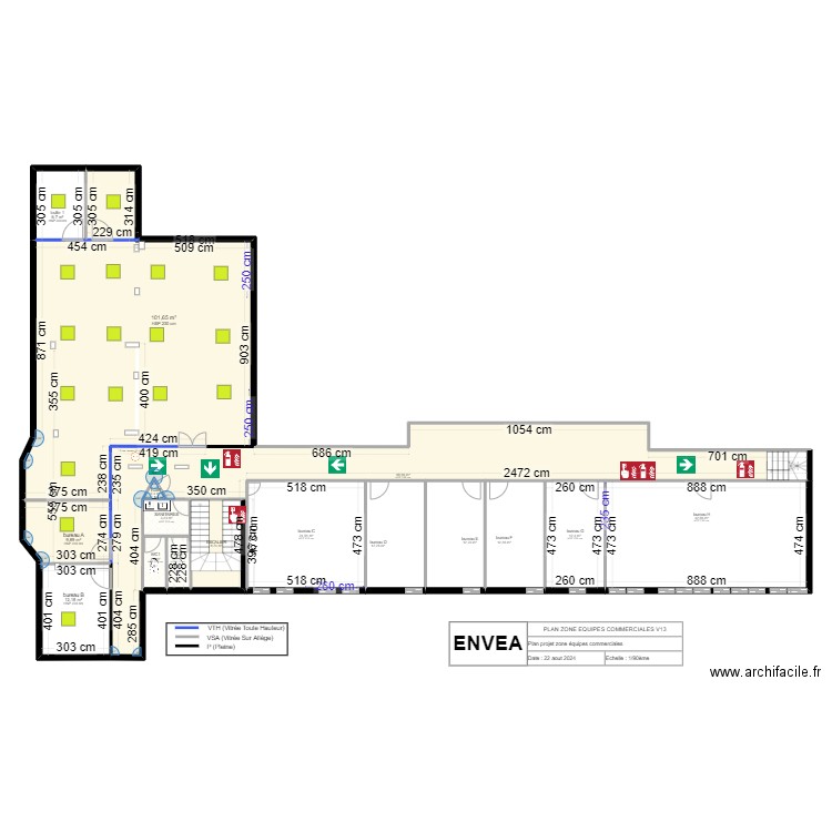 envea R+1 Plan calpinage eclairage. Plan de 16 pièces et 331 m2