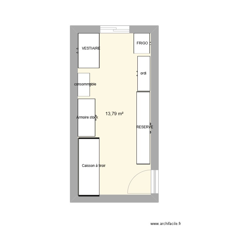 Reserve. Plan de 1 pièce et 14 m2