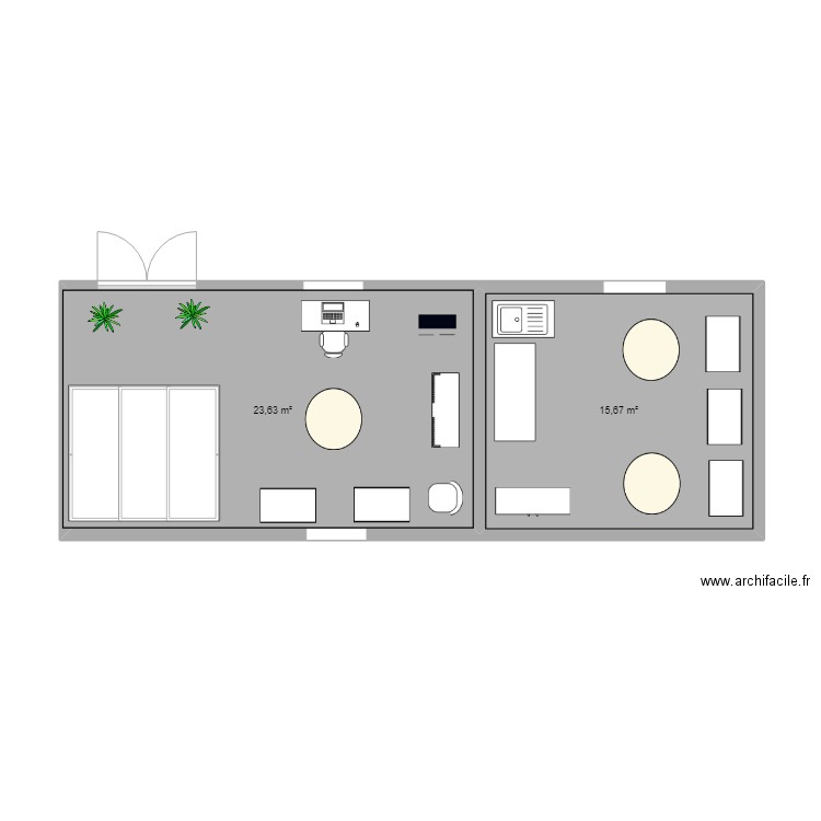 plan 2 infoplus. Plan de 2 pièces et 39 m2