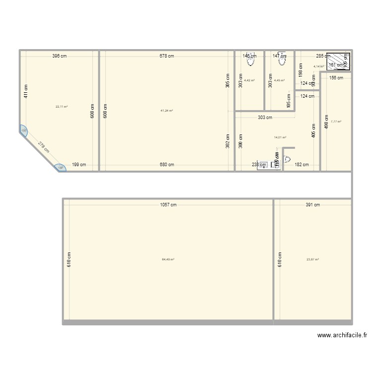 PLAN DEPART AG07. Plan de 9 pièces et 186 m2