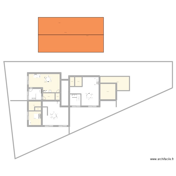 appart senoir. Plan de 13 pièces et 222 m2