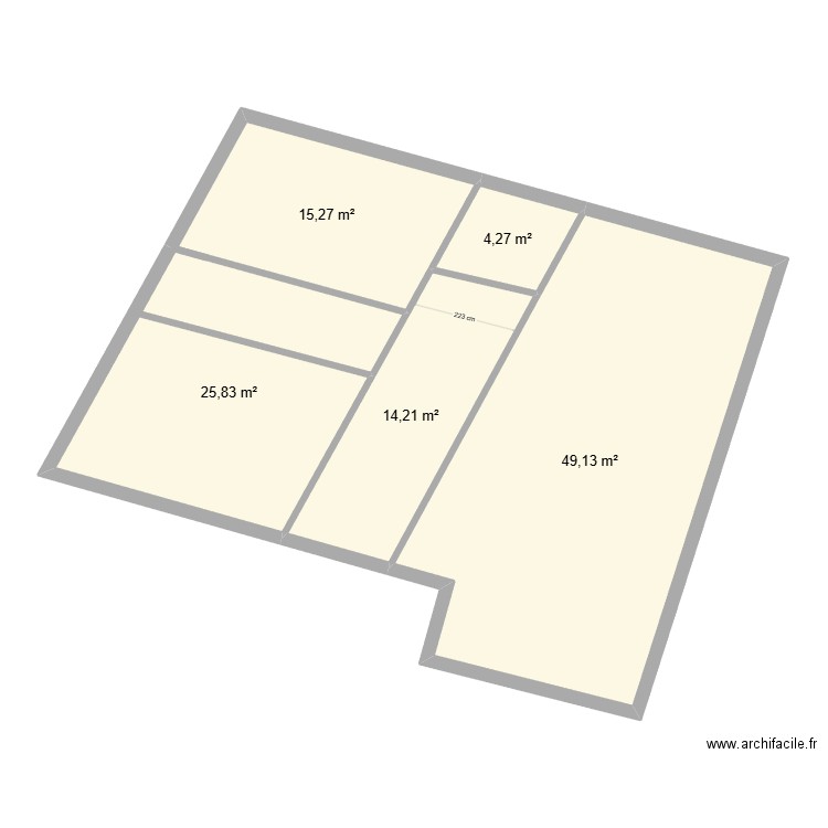 étage 1 . Plan de 5 pièces et 109 m2