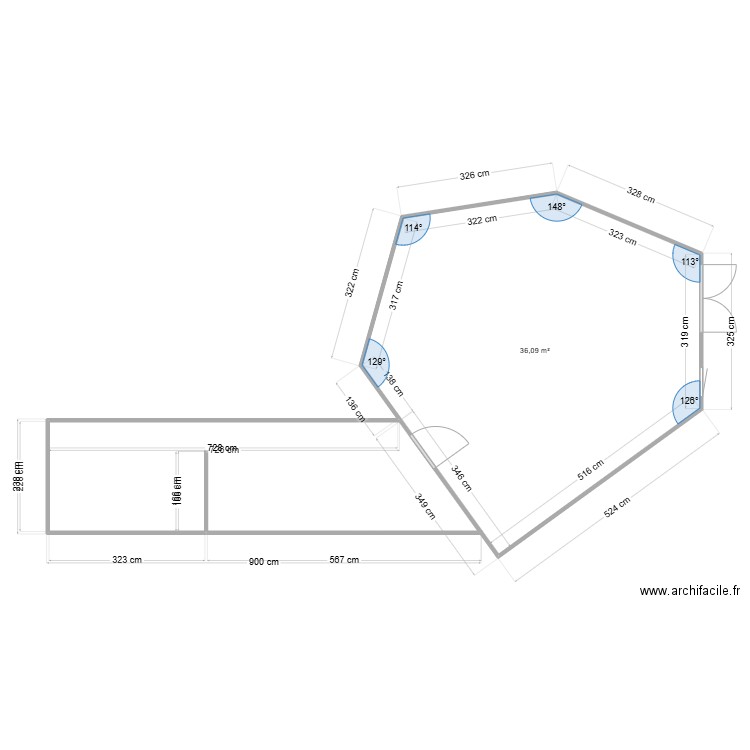 Plan Arnaud. Plan de 1 pièce et 36 m2