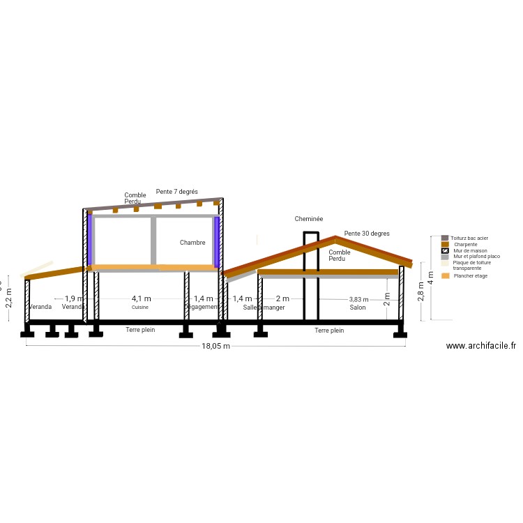 Plan coupe est 34yt. Plan de 0 pièce et 0 m2