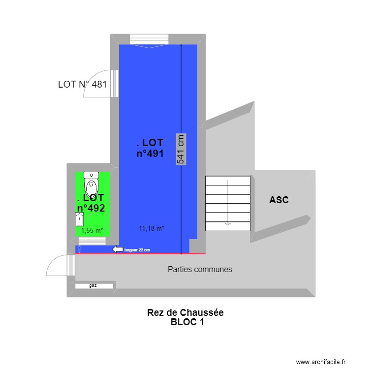 GRAND SUD. Plan de 8 pièces et 36 m2