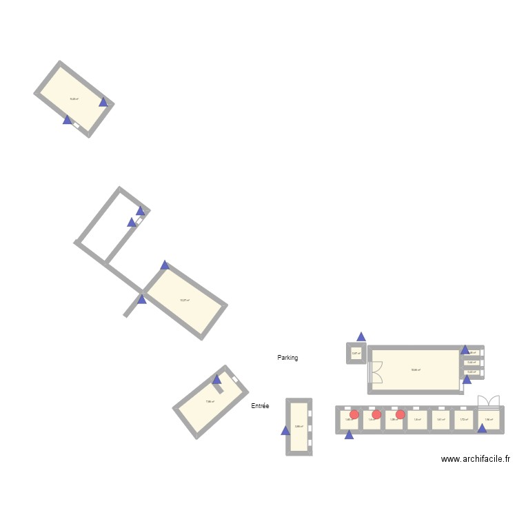 Sabelfin Ecurie chapelle aux sabots. Plan de 16 pièces et 61 m2