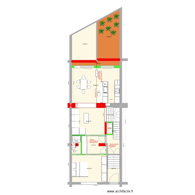 BAUCQ 77 Bel étage Duplex V3 3 ch. Plan de 11 pièces et 102 m2