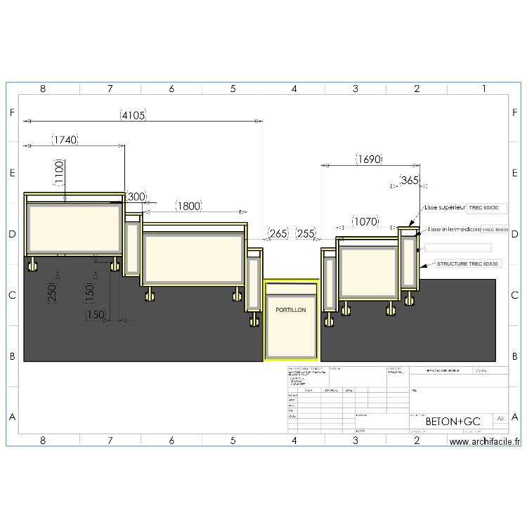 Garde corps . Plan de 9 pièces et 523 m2