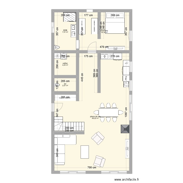 plan 3. Plan de 12 pièces et 173 m2