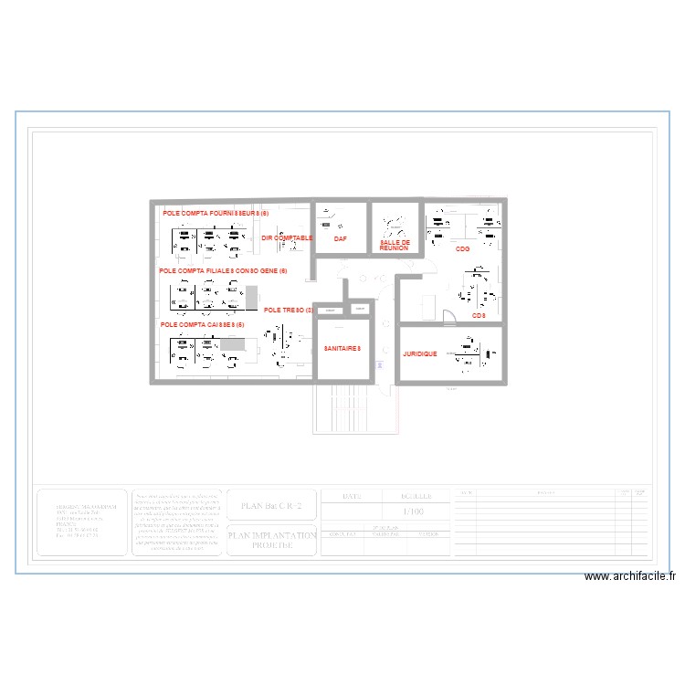 Bat C - R2. Plan de 5 pièces et 47 m2