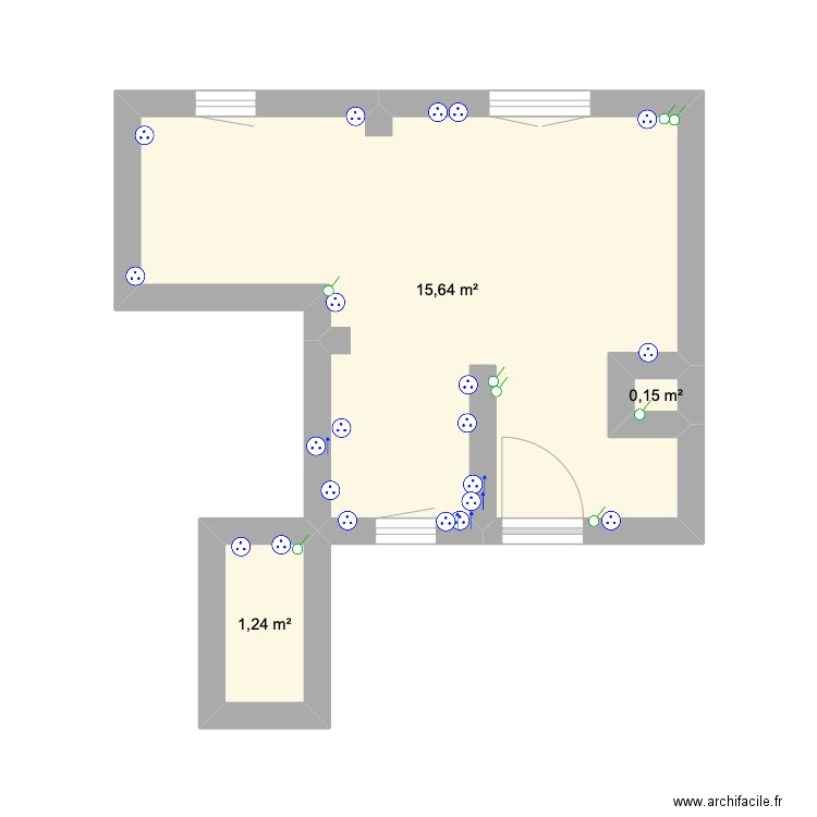 Plan élect Maison PLOERMEL. Plan de 3 pièces et 17 m2