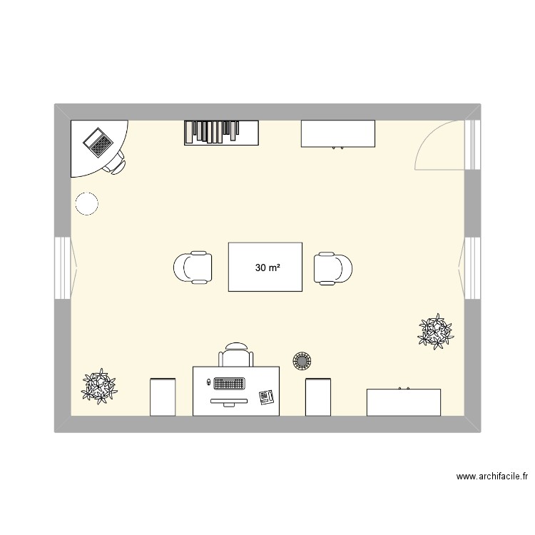 BUREAU COMPTABLE. Plan de 1 pièce et 30 m2