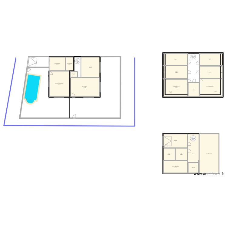 maison 3F. Plan de 25 pièces et 375 m2