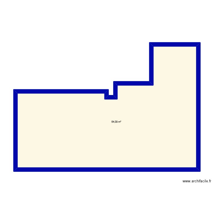 salon Giraud. Plan de 1 pièce et 64 m2